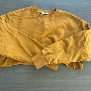 Good American Cropped & Cool Fleece Sweatshirt